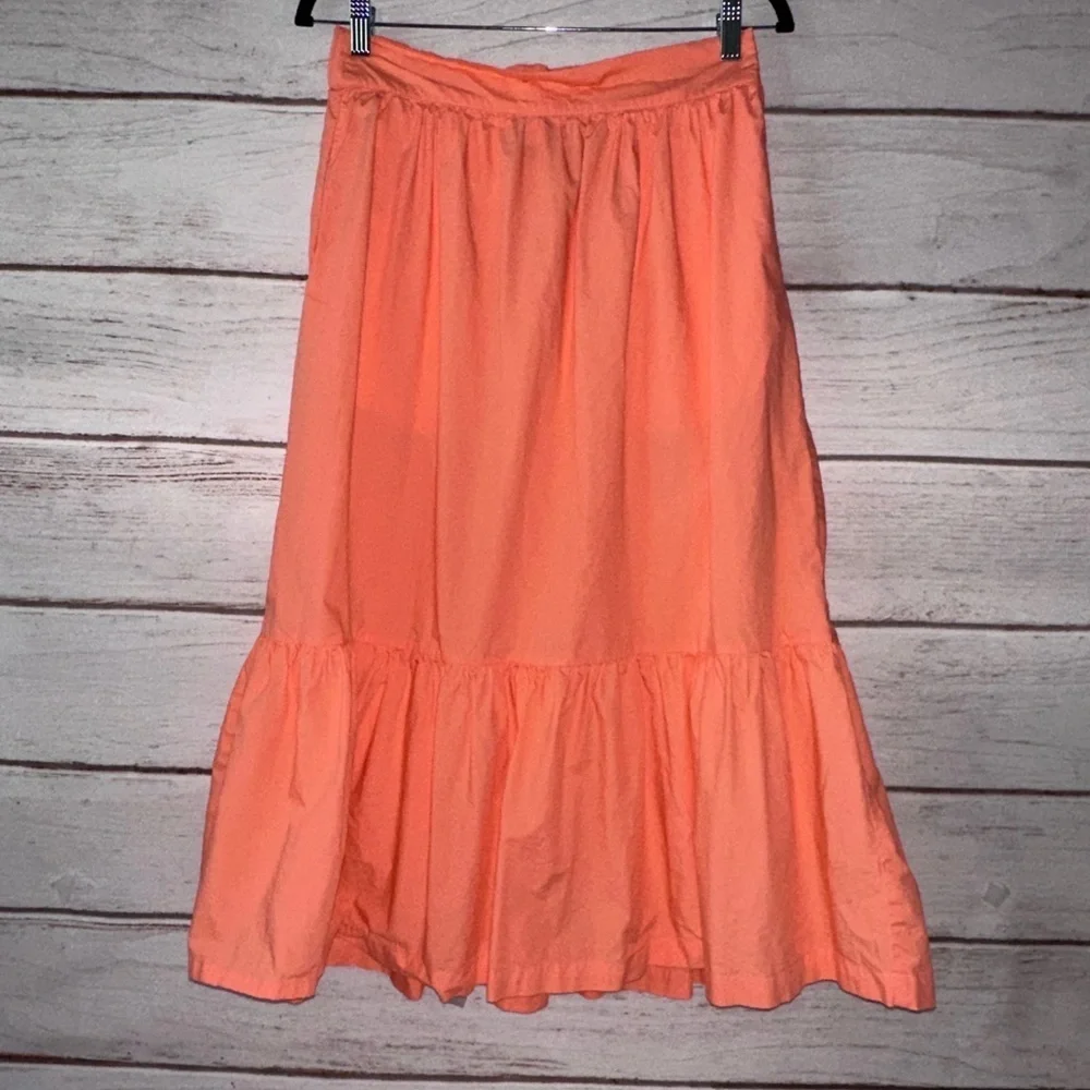 a new day Peach Midi Skirt Size Medium Church School Office Lightweight Cutr